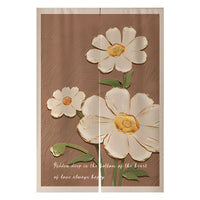 HKM-383507 Cream Solid Color Cotton Linen Blend Hanging Door Curtain for Bathroom or Window