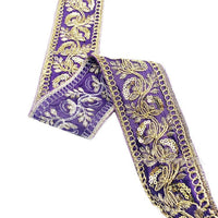 HKM-383635 Gold Thread Polyester Embroidery Ribbon - Bohemian Style Crafting Supplies