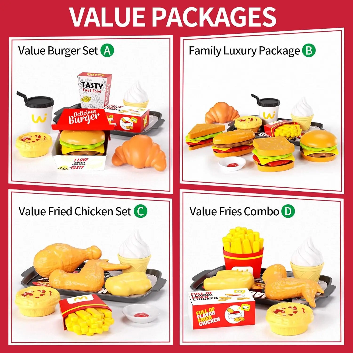 HKM-383635 Mini Simulation Hamburger and Coffee Machine Play Set with 71PCS Kitchen Toys for Kids
