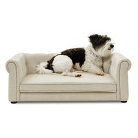 HKM-383763 Elegant Elevated Dog Sofa Bed for Medium and Large Breeds, Modern Design in Beige with Easy-Clean Fabric