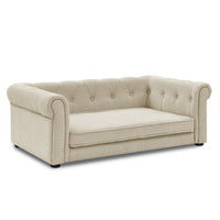 HKM-383763 Elegant Elevated Dog Sofa Bed for Medium and Large Breeds, Modern Design in Beige with Easy-Clean Fabric
