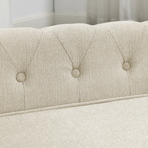 HKM-383763 Elegant Elevated Dog Sofa Bed for Medium and Large Breeds, Modern Design in Beige with Easy-Clean Fabric