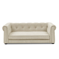 HKM-383763 Elegant Elevated Dog Sofa Bed for Medium and Large Breeds, Modern Design in Beige with Easy-Clean Fabric