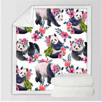 HKM-383763 Panda Series Coral Fleece Flannel Blanket for Cozy Comfort