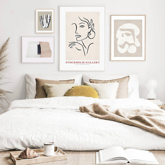 HKM-383891 Scandinavian Abstract Wall Art Poster in Rectangle Shape - Non-Woven Fabric, Thin and Thick Plates Available