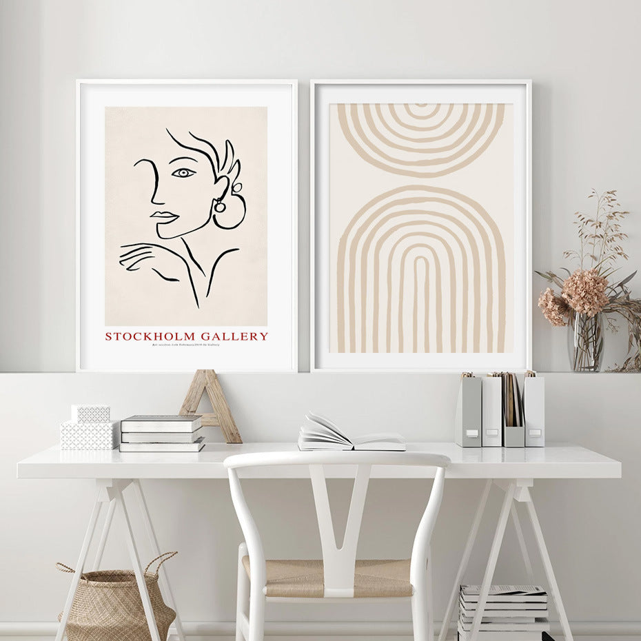 HKM-383891 Scandinavian Abstract Wall Art Poster in Rectangle Shape - Non-Woven Fabric, Thin and Thick Plates Available