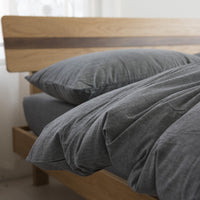 HKM-383955 Dark Grey Washed Cotton Fitted Bed Sheet - Soft Pure Cotton Material
