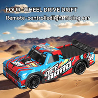 HKM-383955 Remote Control High-Speed Drift Pickup Car, 1/24 Scale, Indoor-Outdoor Use, Multi-Function, 4 Channels, 2 Colors