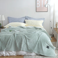 HKM-383955 Summer Multifunctional Striped Snowfleece Air Conditioning Blanket - Flannel Sofa Cover, Single & Double Quilt