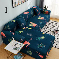 HKM-384019 Universal Non-Slip Cotton Sofa Cover with Plants and Flowers Design for Indoor Protection and Cleaning