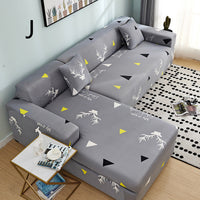 HKM-384019 Universal Non-Slip Cotton Sofa Cover with Plants and Flowers Design for Indoor Protection and Cleaning
