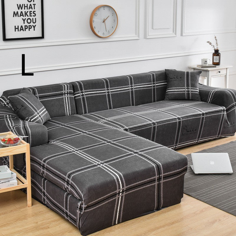 HKM-384019 Universal Non-Slip Cotton Sofa Cover with Plants and Flowers Design for Indoor Protection and Cleaning