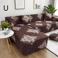 HKM-384019 Universal Non-Slip Cotton Sofa Cover with Plants and Flowers Design for Indoor Protection and Cleaning
