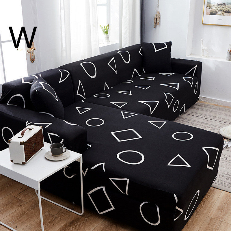 HKM-384019 Universal Non-Slip Cotton Sofa Cover with Plants and Flowers Design for Indoor Protection and Cleaning