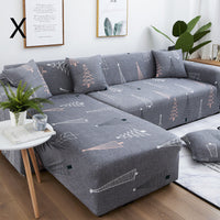 HKM-384019 Universal Non-Slip Cotton Sofa Cover with Plants and Flowers Design for Indoor Protection and Cleaning