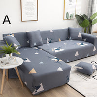 HKM-384019 Universal Non-Slip Cotton Sofa Cover with Plants and Flowers Design for Indoor Protection and Cleaning