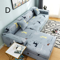 HKM-384019 Universal Non-Slip Cotton Sofa Cover with Plants and Flowers Design for Indoor Protection and Cleaning