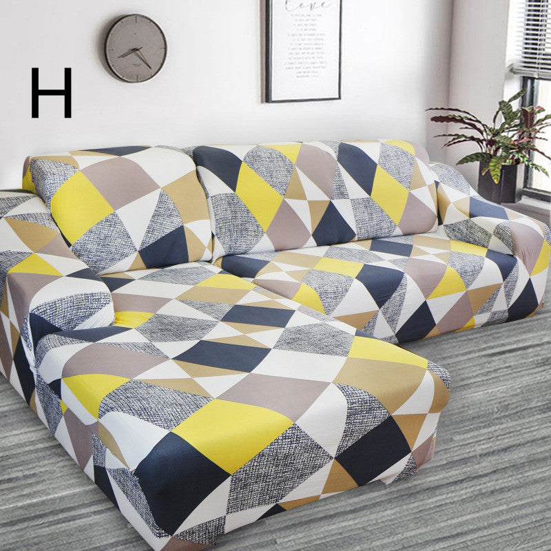 HKM-384019 Universal Non-Slip Cotton Sofa Cover with Plants and Flowers Design for Indoor Protection and Cleaning