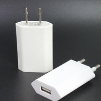 HKM-384019 Universal USB Travel Charger Compatible with iPhone 5, 5S, 6, 6S, X, iPad Air, Mini, and SE - 5V 2A Output