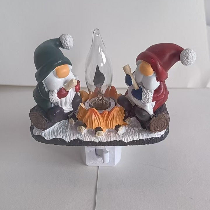 HKM-384083 Santa Claus European Style Night Light for Christmas Decoration with Socket Power Supply