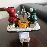 HKM-384083 Santa Claus European Style Night Light for Christmas Decoration with Socket Power Supply