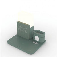 HKM-384147 3-in-1 Multi-Function Qi Wireless Charger Stand - Dark Green, Light Green, Black
