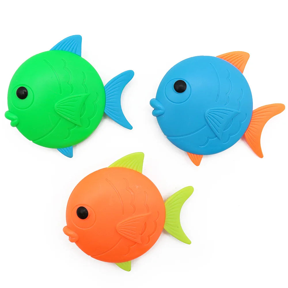HKM-384211 Colorful Underwater Sinking Fish Toys Set - 3 Pcs for Fun Pool Diving Training
