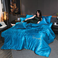 HKM-384275 Peached Cotton 4-Piece Bedding Set with Active Dyeing Process