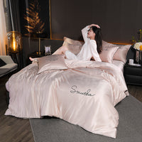 HKM-384275 Peached Cotton 4-Piece Bedding Set with Active Dyeing Process