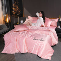 HKM-384275 Peached Cotton 4-Piece Bedding Set with Active Dyeing Process