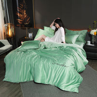 HKM-384275 Peached Cotton 4-Piece Bedding Set with Active Dyeing Process