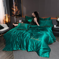 HKM-384275 Peached Cotton 4-Piece Bedding Set with Active Dyeing Process