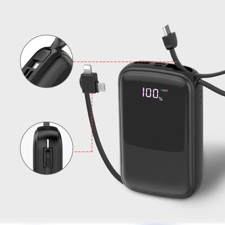 HKM-384467 10,000mAh Portable Power Bank with Multi-USB Output - Black, White, Green