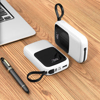 HKM-384467 10,000mAh Portable Power Bank with Multi-USB Output - Black, White, Green