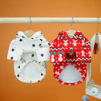 HKM-384531 Cozy Christmas Dog Sweatshirt in Beige and Red, Available in Multiple Sizes