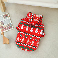 HKM-384531 Cozy Christmas Dog Sweatshirt in Beige and Red, Available in Multiple Sizes