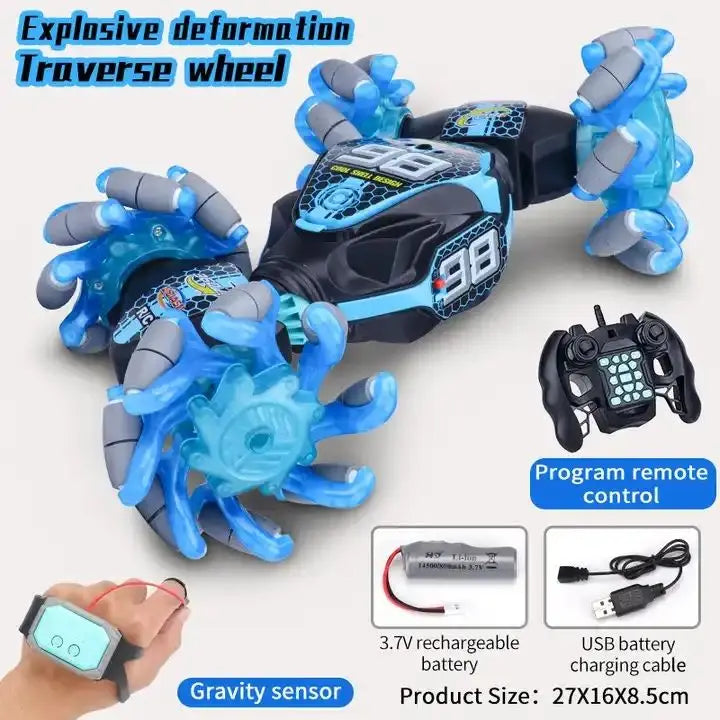 HKM-384531 Gesture Sensing Remote Control Twist Car with Flash Light and Music for Kids