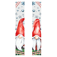 HKM-384723 Christmas Couplets Decor Flag - Old Man Nutcracker and Snowman Design, Polyester Fabric, 30x180cm