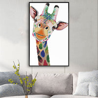 HKM-384787 Cross-Stitch Rainbow Giraffe Vertical Decorative Art Kit in Ecological and Egyptian Cotton