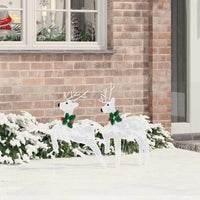 HKM-384915 Warm LED Christmas Reindeer Decoration - 2 pcs, Indoor/Outdoor Use, USB Powered, Modern Design