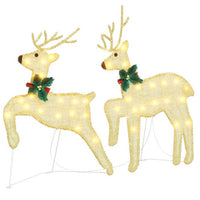 HKM-384915 Warm LED Christmas Reindeer Decoration - 2 pcs, Indoor/Outdoor Use, USB Powered, Modern Design