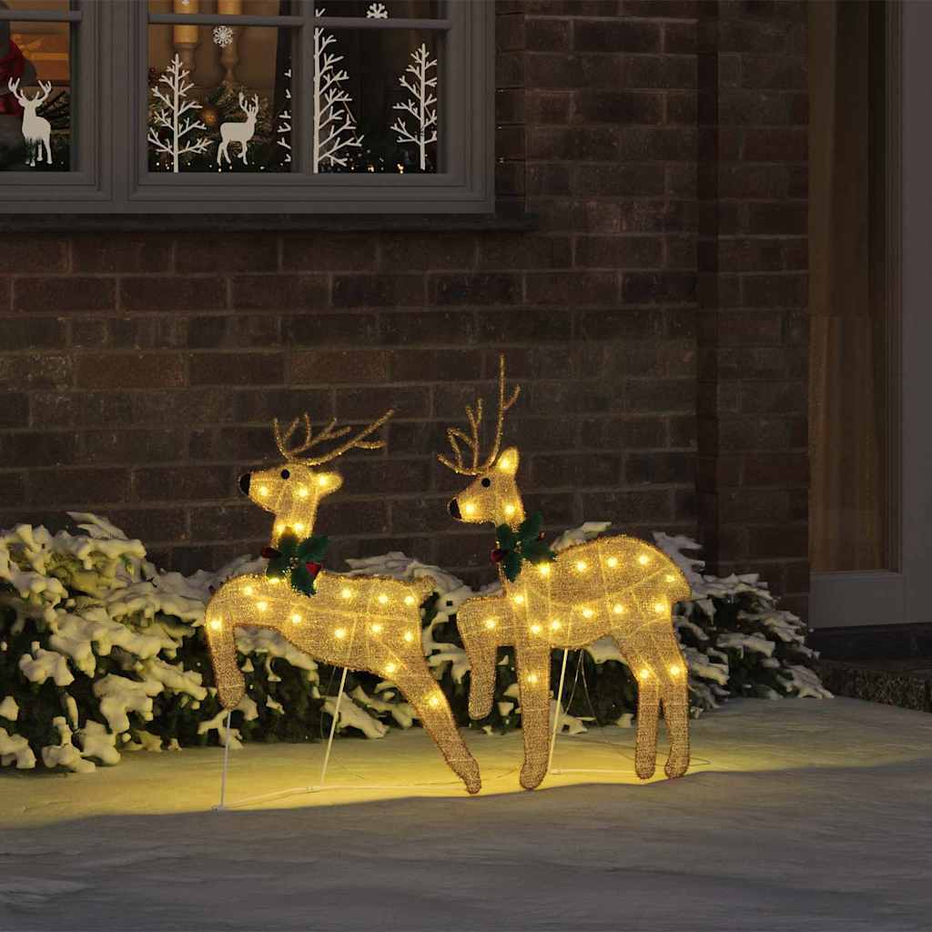 HKM-384915 Warm LED Christmas Reindeer Decoration - 2 pcs, Indoor/Outdoor Use, USB Powered, Modern Design