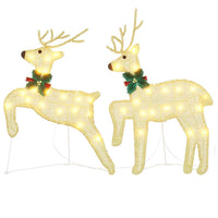 HKM-384915 Warm LED Christmas Reindeer Decoration - 2 pcs, Indoor/Outdoor Use, USB Powered, Modern Design