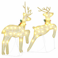 HKM-384915 Warm LED Christmas Reindeer Decoration - 2 pcs, Indoor/Outdoor Use, USB Powered, Modern Design