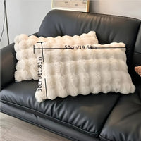 HKM-384915 Warm Rabbit Plush Pillowcase - Soft Polyester Fiber, 30cm x 50cm, Available in Gray, Light Green, White, Camel