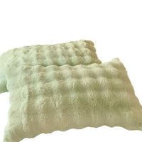 HKM-384915 Warm Rabbit Plush Pillowcase - Soft Polyester Fiber, 30cm x 50cm, Available in Gray, Light Green, White, Camel