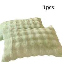 HKM-384915 Warm Rabbit Plush Pillowcase - Soft Polyester Fiber, 30cm x 50cm, Available in Gray, Light Green, White, Camel
