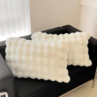 HKM-384915 Warm Rabbit Plush Pillowcase - Soft Polyester Fiber, 30cm x 50cm, Available in Gray, Light Green, White, Camel