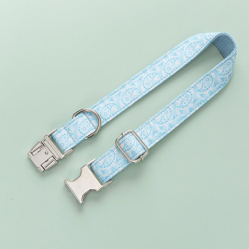 HKM-384979 Zinc Alloy Buckle Paisley Pattern Dog Collar in Multiple Sizes