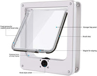 HKM-385107 Interior Cat Door with Rotary Lock and Magnetic Closure - Weatherproof Large Cat Door for Indoor Pets